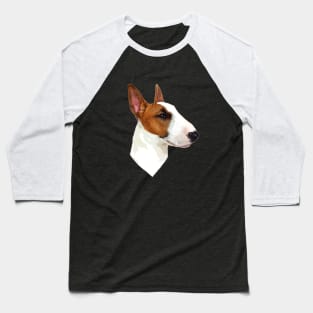 Bull Terrier Dog Head Art Baseball T-Shirt